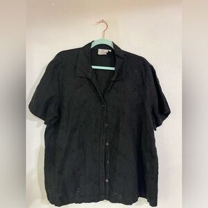 Hot Cotton Black Button Down Shirt